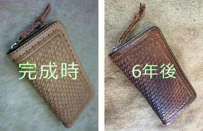 約6年使用したサドルレザーの長財布 | 革工房ホークフェザーズ