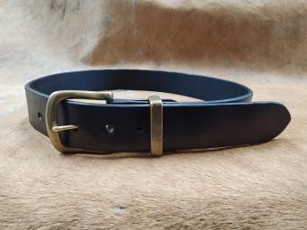 81cmまで対応の4cm幅ベンズレザーベルト/手染め黒