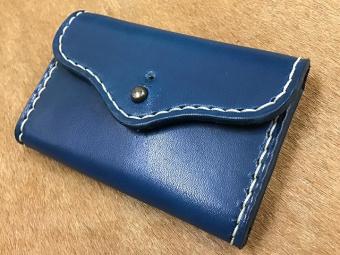 ギボシロックタイプ名刺入れ/手染め青
