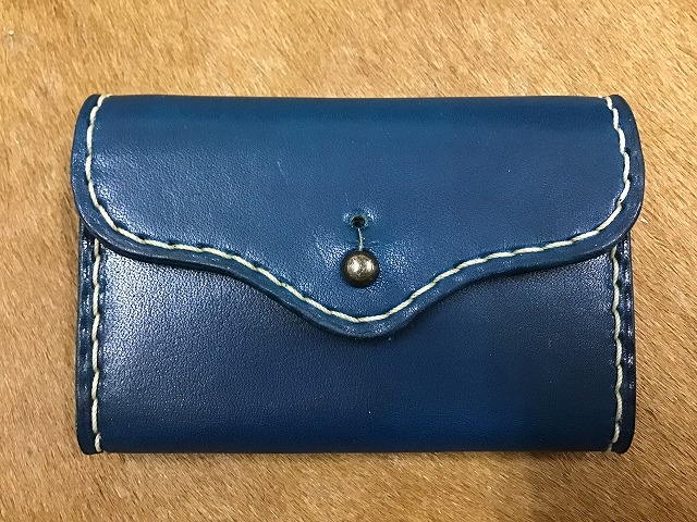 革工房ホークフェザーズ / ギボシロックタイプ名刺入れ/手染め青