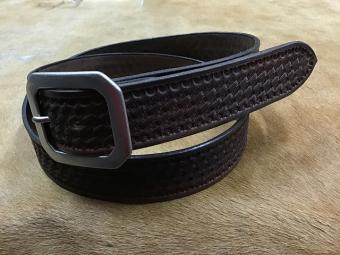 115cmまで対応のバスケットベルト/手染め焦げ茶