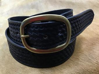 105cmまで対応のバスケットベルト/手染め黒